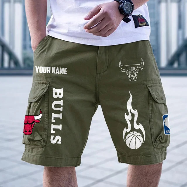 [HOT DEAL] NEW CUSTOMIZED NBA19 CBU CHICAGO BULLS CARGO SHORTS