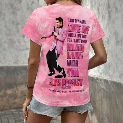 [FAN FAVORITE] NEW CUSTOMIZED ELVIS PRESLEY V-NECK FEMALE SHIRT
