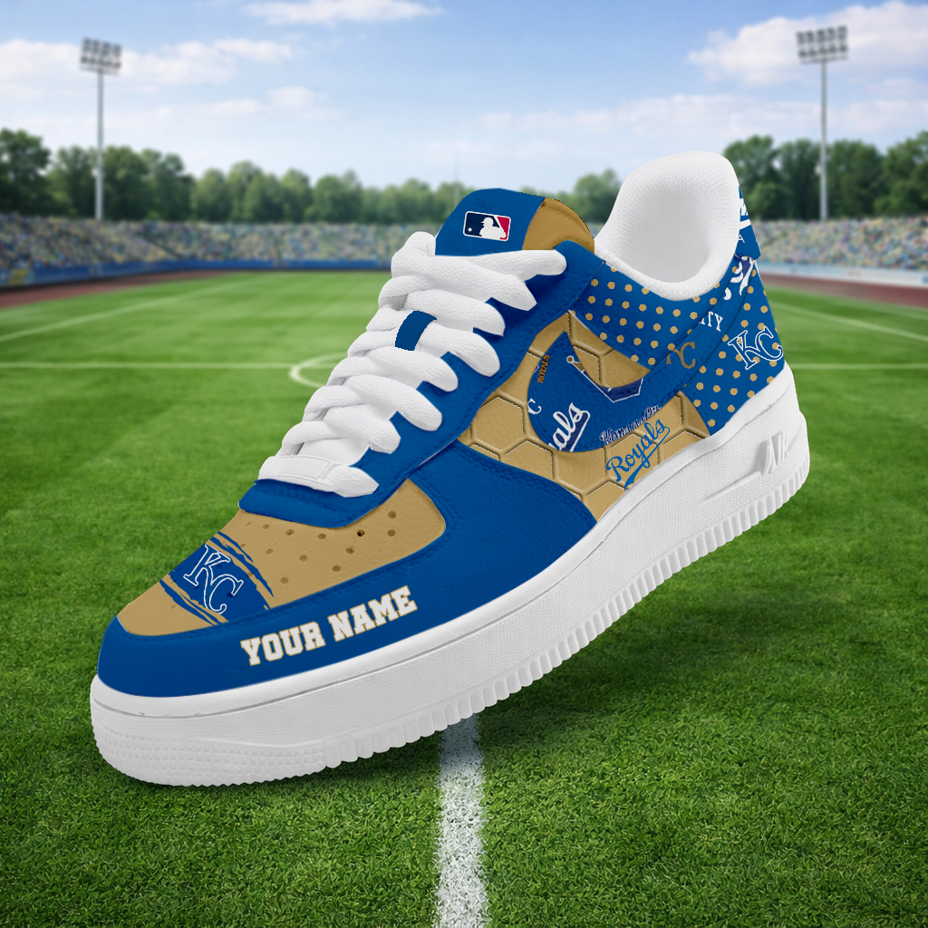 LIMITED EDITION - NEW CUSTOMIZED MLB19 KCR KANSAS CITY ROYALS AF1 SNEAKERS