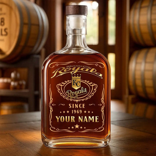 LIMITED EDITION - NEW CUSTOMIZED MLB19 KCR KANSAS CITY ROYALS LUXURY WHISKEY BOTTLE 450ML