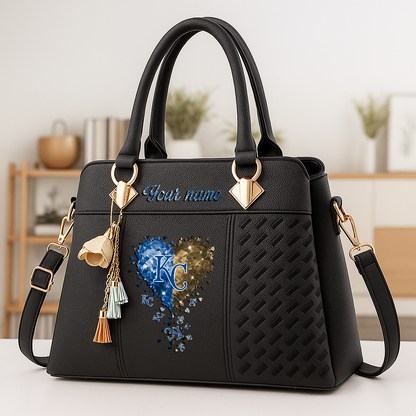 LIMITED EDITION - NEW CUSTOMIZED MLB19 KCR KANSAS CITY ROYALS ZIP HANDBAG MULTICOLOR
