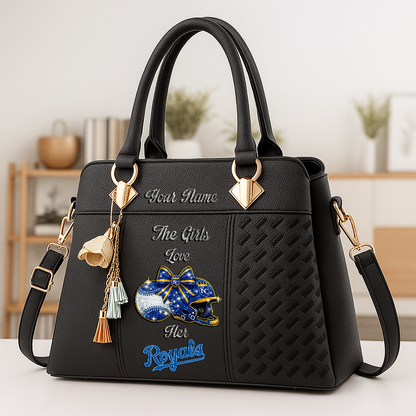 LIMITED EDITION - NEW CUSTOMIZED MLB19 KCR KANSAS CITY ROYALS ZIP HANDBAG MULTICOLOR