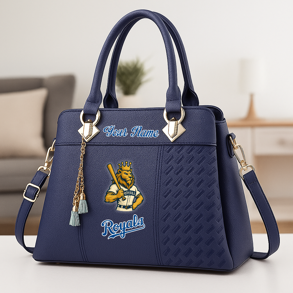 LIMITED EDITION - NEW CUSTOMIZED MLB19 KCR KANSAS CITY ROYALS ZIP HANDBAG MULTICOLOR