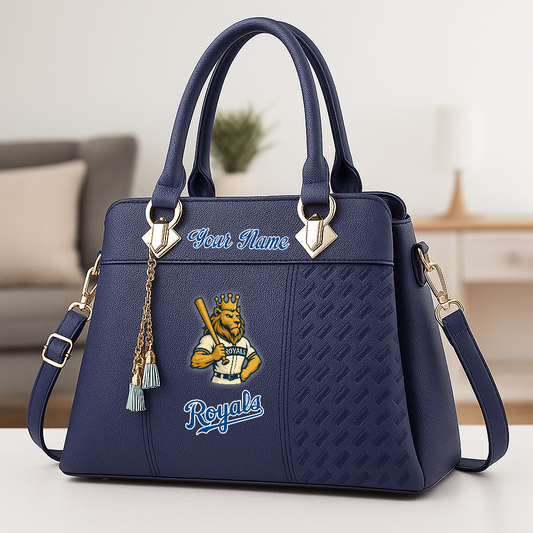 LIMITED EDITION - NEW CUSTOMIZED MLB19 KCR KANSAS CITY ROYALS ZIP HANDBAG MULTICOLOR