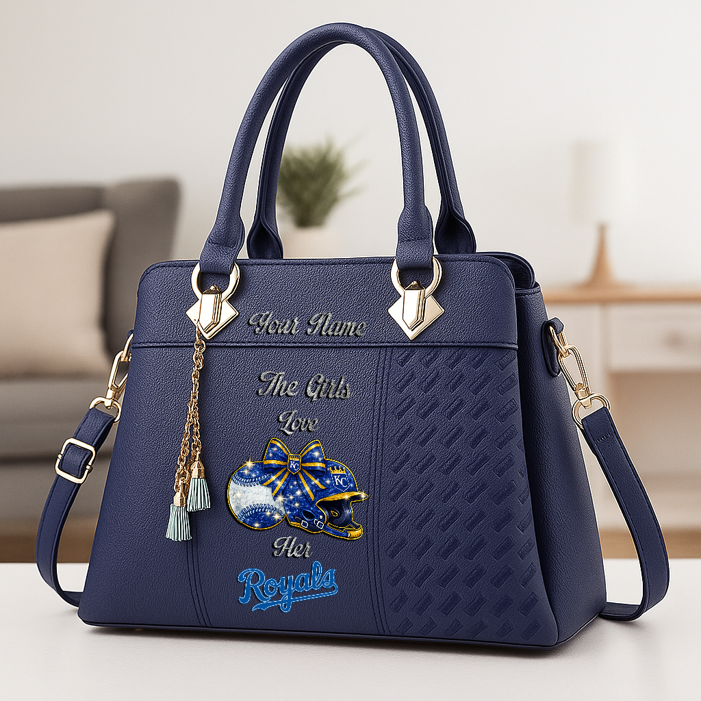 LIMITED EDITION - NEW CUSTOMIZED MLB19 KCR KANSAS CITY ROYALS ZIP HANDBAG MULTICOLOR