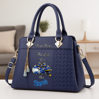 LIMITED EDITION - NEW CUSTOMIZED MLB19 KCR KANSAS CITY ROYALS ZIP HANDBAG MULTICOLOR