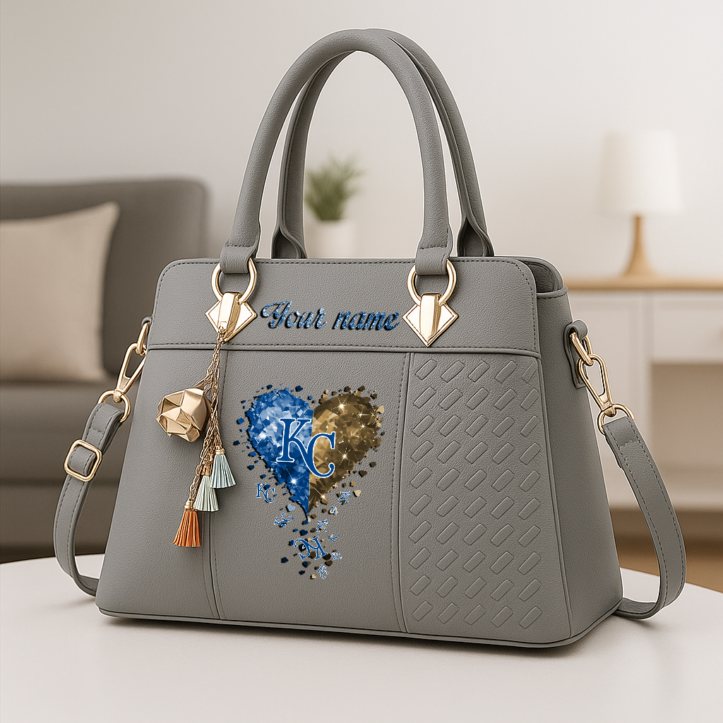 LIMITED EDITION - NEW CUSTOMIZED MLB19 KCR KANSAS CITY ROYALS ZIP HANDBAG MULTICOLOR