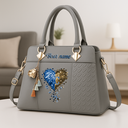 LIMITED EDITION - NEW CUSTOMIZED MLB19 KCR KANSAS CITY ROYALS ZIP HANDBAG MULTICOLOR