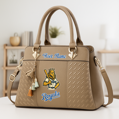 LIMITED EDITION - NEW CUSTOMIZED MLB19 KCR KANSAS CITY ROYALS ZIP HANDBAG MULTICOLOR