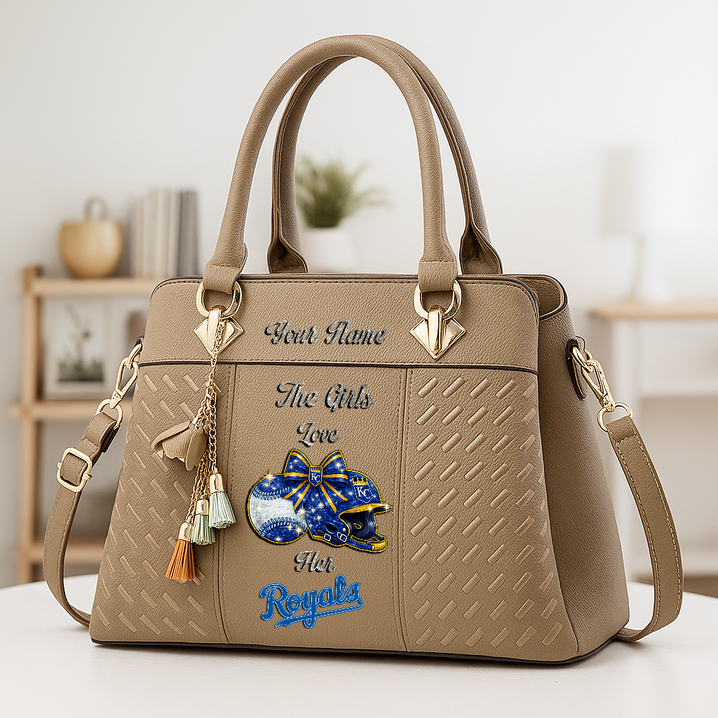 LIMITED EDITION - NEW CUSTOMIZED MLB19 KCR KANSAS CITY ROYALS ZIP HANDBAG MULTICOLOR