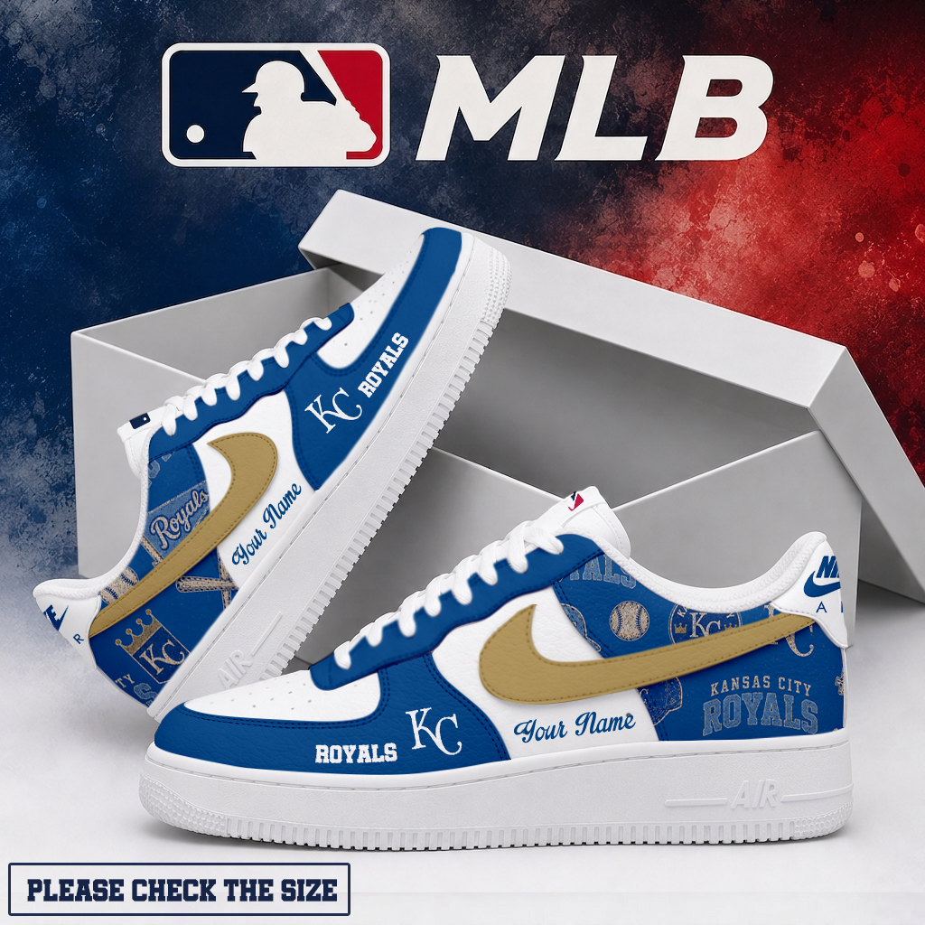 LIMITED EDITION - NEW CUSTOMIZED MLB19 KCR KANSAS CITY ROYALS AF1 SHOES
