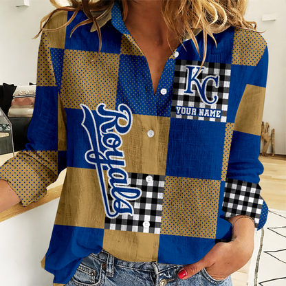 LIMITED EDITION - NEW CUSTOMIZED MLB19 KCR KANSAS CITY ROYALS WOMEN CASUAL SHIRT FOR FAN