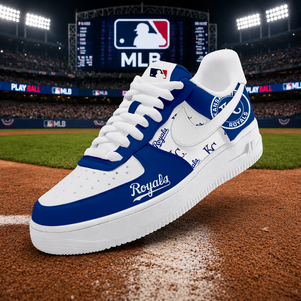 LIMITED EDITION - NEW CUSTOMIZED MLB19 KCR KANSAS CITY ROYALS AF1 SHOES