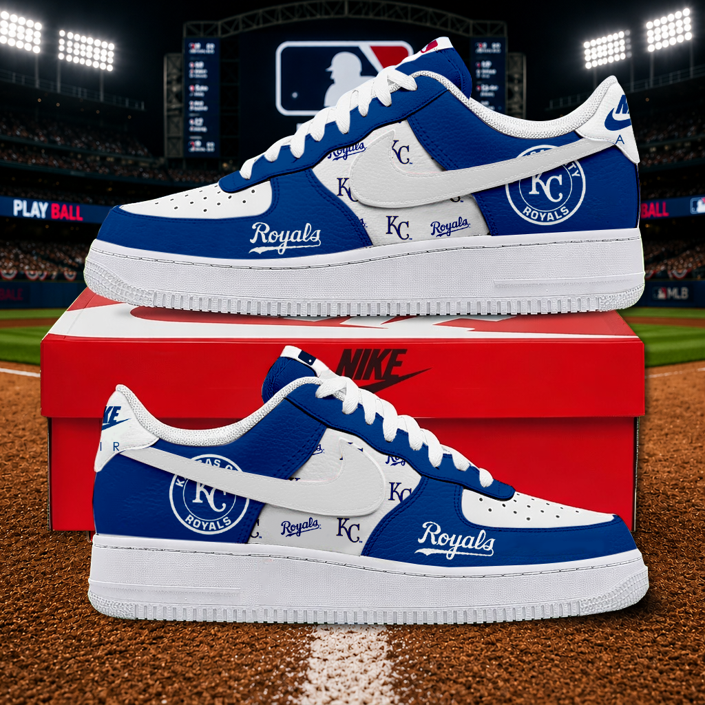 LIMITED EDITION - NEW CUSTOMIZED MLB19 KCR KANSAS CITY ROYALS AF1 SHOES