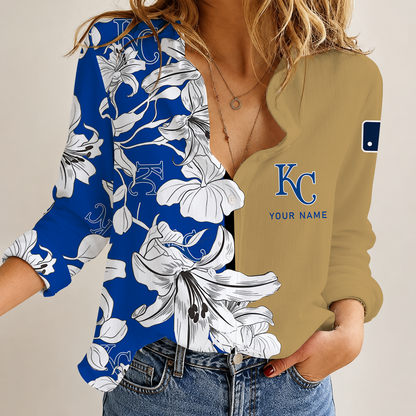 [FLASH SALE] NEW CUSTOMIZED MLB19 KCR KANSAS CITY ROYALS WOMEN CASUAL SHIRT
