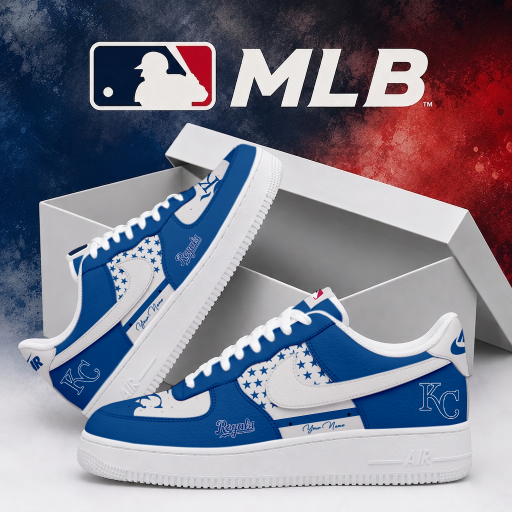 LIMITED EDITION - NEW CUSTOMIZED MLB19 KCR KANSAS CITY ROYALS AF1 SHOES