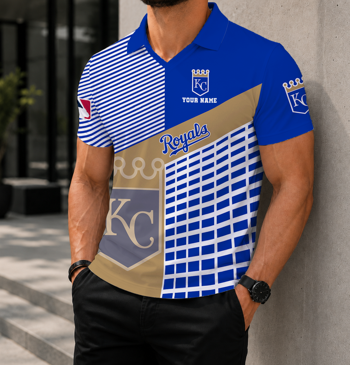 LIMITED EDITION - NEW CUSTOMIZED MLB19 KCR KANSAS CITY ROYALS POLO SHIRT