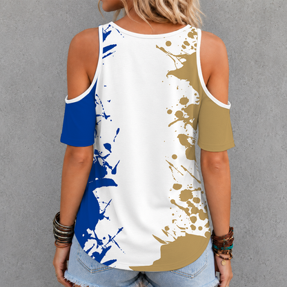 [FLASH SALE] NEW CUSTOMIZED MLB19 KCR KANSAS CITY ROYALS CRISS CROSS V-NECK TOP