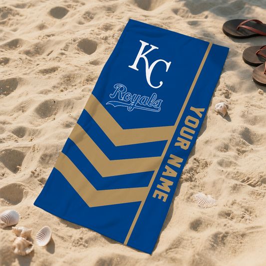 LIMITED EDITION - NEW CUSTOMIZED MLB19 KCR KANSAS CITY ROYALS BEACH TOWEL FOR FAN