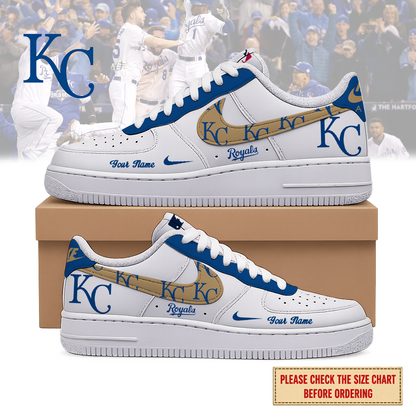 LIMITED EDITION - NEW CUSTOMIZED MLB19 KCR KANSAS CITY ROYALS AF1 SHOES