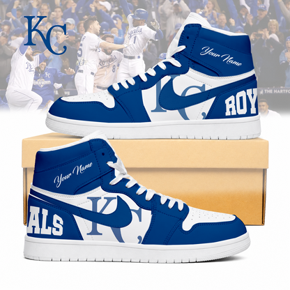 LIMITED EDITION - NEW CUSTOMIZED MLB19 KCR KANSAS CITY ROYALS AIR JORDAN SNEAKERS