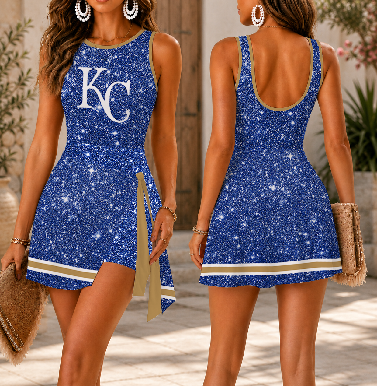 LIMITED EDITION - NEW CUSTOMIZED MLB19 KCR KANSAS CITY ROYALS WOMEN'S SUMMER SKORT DRESS