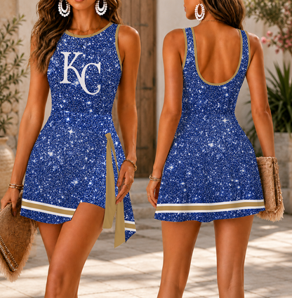 LIMITED EDITION - NEW CUSTOMIZED MLB19 KCR KANSAS CITY ROYALS WOMEN'S SUMMER SKORT DRESS