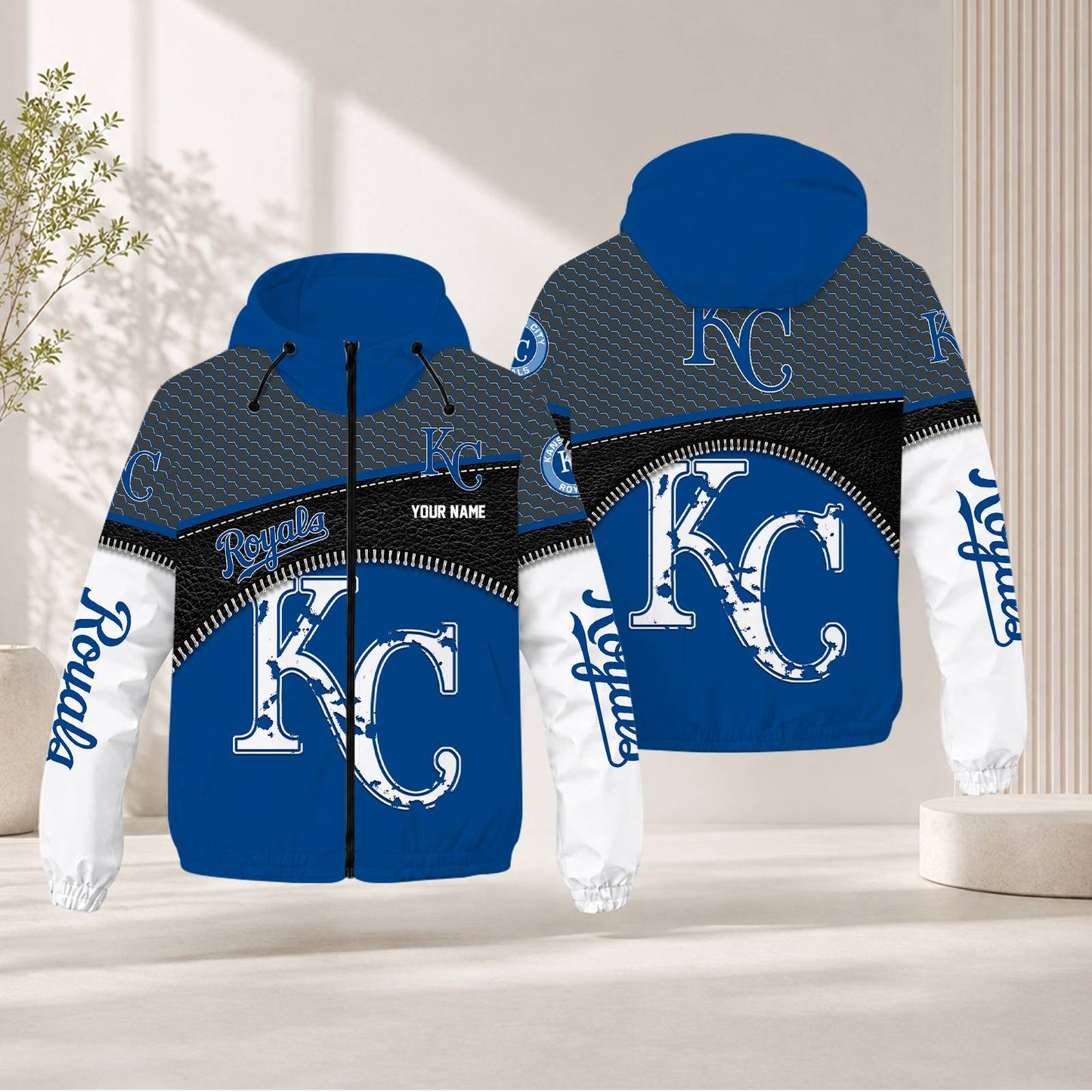 LIMITED EDITION - NEW CUSTOMIZED MLB19 KCR KANSAS CITY ROYALS WINDBREAKER JACKET