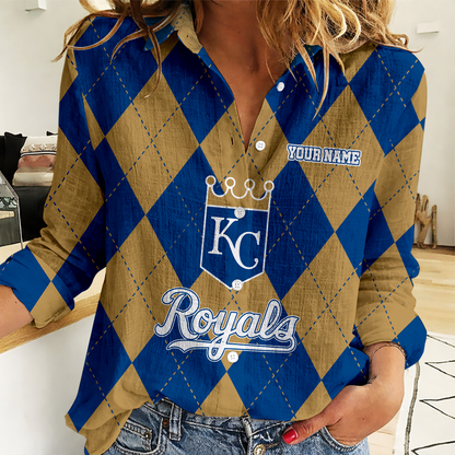 LIMITED EDITION - NEW CUSTOMIZED MLB19 KCR KANSAS CITY ROYALS WOMEN CASUAL SHIRT FOR FAN