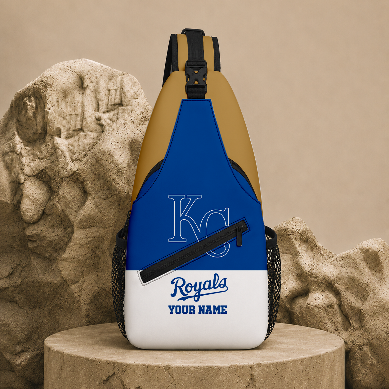 LIMITED EDITION - NEW CUSTOMIZED MLB19 KCR KANSAS CITY ROYALS SLING BAG