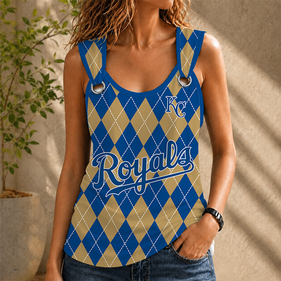 [FLASH SALE] NEW CUSTOMIZED MLB19 KCR KANSAS CITY ROYALS O-RING SHOULDER TANK TOP