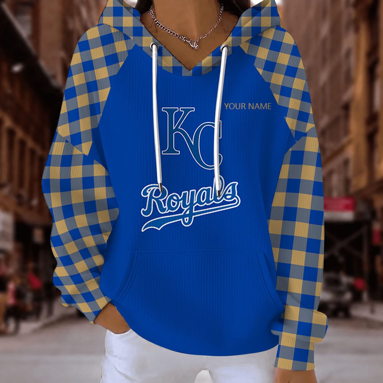 [FLASH SALE] NEW CUSTOMIZED MLB19 KCR KANSAS CITY ROYALS RIBBED HOODIE & SWEATSHIRT