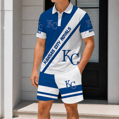 LIMITED EDITION - NEW CUSTOMIZED MLB19 KCR KANSAS CITY ROYALS POLO & SHORT PANTS SET