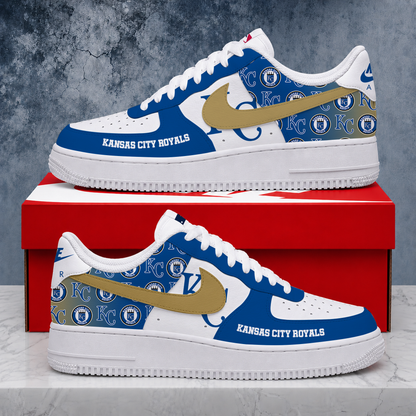LIMITED EDITION - NEW CUSTOMIZED MLB19 KCR KANSAS CITY ROYALS AF1 SHOES