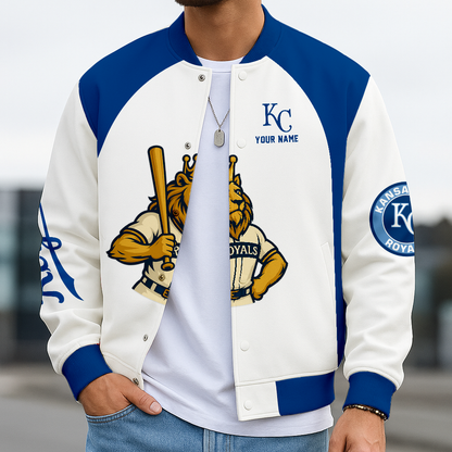 LIMITED EDITION - NEW CUSTOMIZED MLB19 KCR KANSAS CITY ROYALS BASEBALL JACKET, SATIN VARSITY JACKET