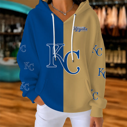 [FLASH SALE] NEW CUSTOMIZED MLB19 KCR KANSAS CITY ROYALS RIBBED HOODIE & SWEATSHIRT