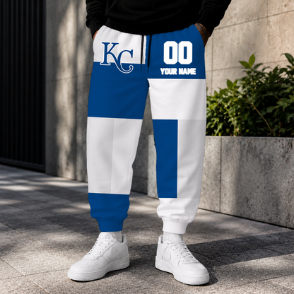 ELITE EDITION - NEW CUSTOMIZED MLB19 KCR KANSAS CITY ROYALS SWEATPANTS
