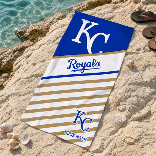 HOT DEAL - NEW CUSTOMIZED MLB19 KCR KANSAS CITY ROYALS BEACH TOWEL FOR FAN