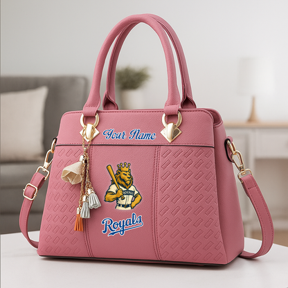 LIMITED EDITION - NEW CUSTOMIZED MLB19 KCR KANSAS CITY ROYALS ZIP HANDBAG MULTICOLOR