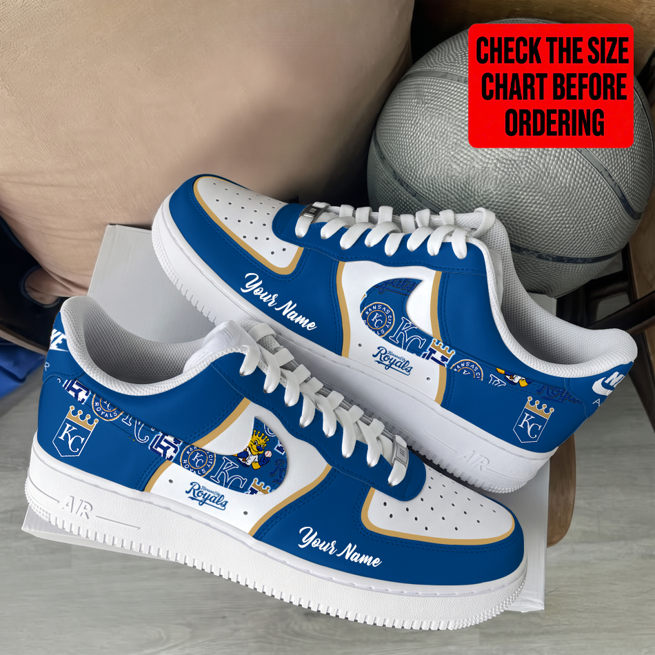 LIMITED EDITION - NEW CUSTOMIZED MLB19 KCR KANSAS CITY ROYALS AF1 SHOES