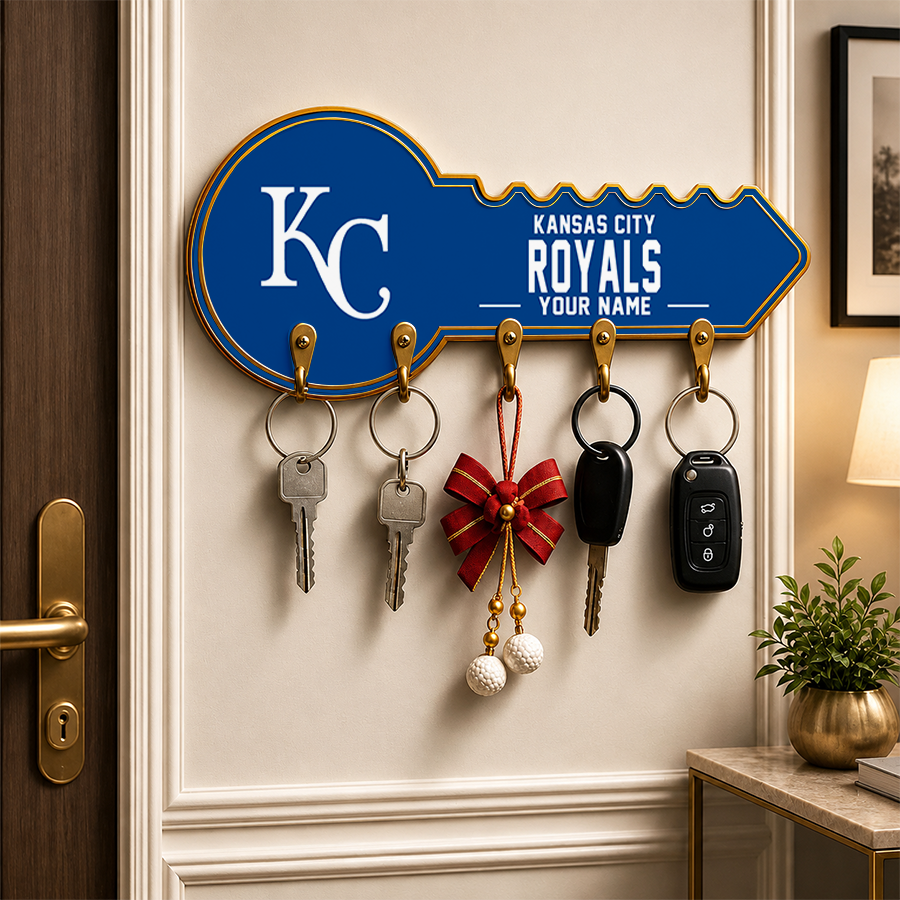 [FLASH SALE] NEW CUSTOMIZED MLB19 KCR KANSAS CITY ROYALS WALL KEY HOLDER FOR HOME
