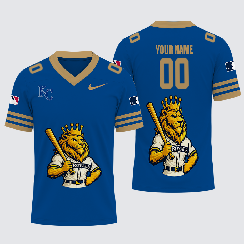 [FLASH SALE] NEW CUSTOMIZED MLB19 KCR KANSAS CITY ROYALS FOOTBALL JERSEY