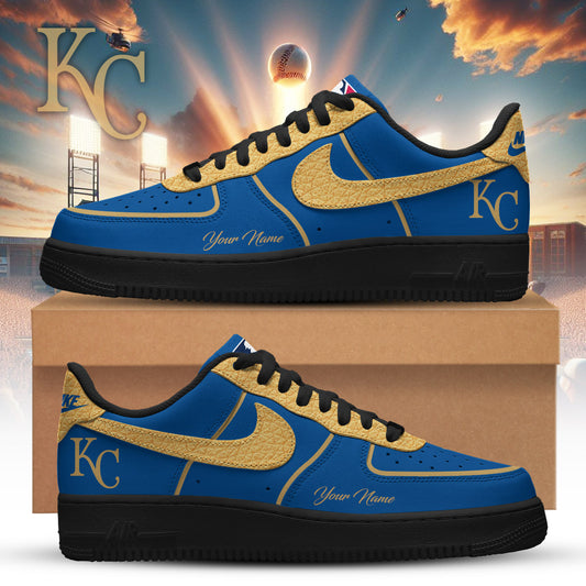 LIMITED EDITION - NEW CUSTOMIZED MLB19 KCR KANSAS CITY ROYALS AF1 SNEAKERS