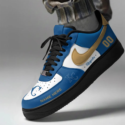 [FLASH SALE] NEW CUSTOMIZED MLB19 KCR KANSAS CITY ROYALS AF1 SHOES