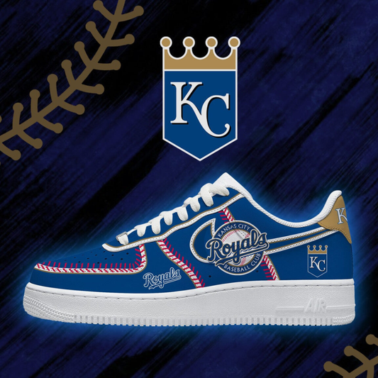 LIMITED EDITION - NEW CUSTOMIZED MLB19 KCR KANSAS CITY ROYALS AF1 SHOES