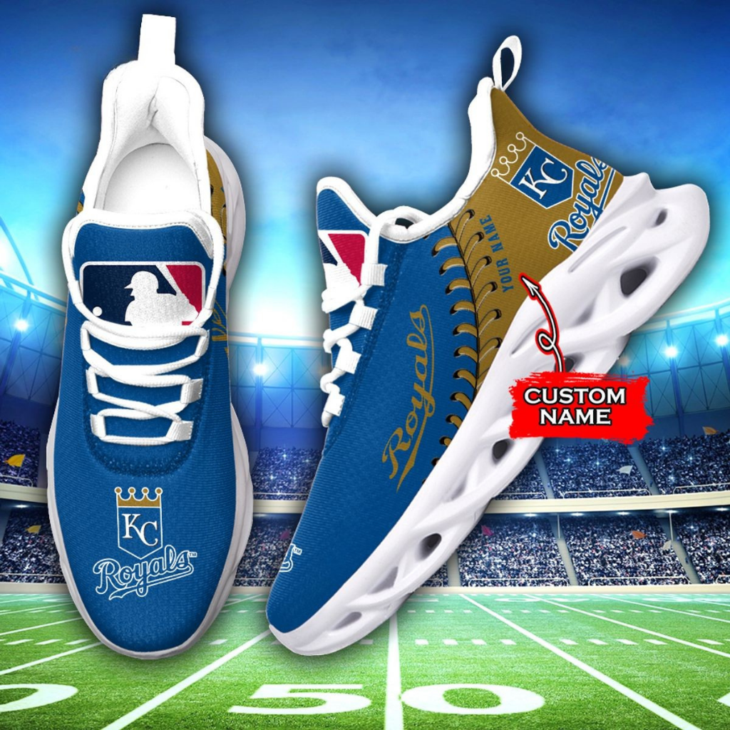 LIMITED EDITION - NEW CUSTOMIZED MLB19 KCR KANSAS CITY ROYALS MAX SOUL SHOES