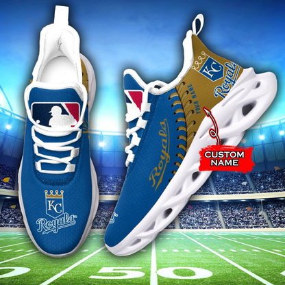 LIMITED EDITION - NEW CUSTOMIZED MLB19 KCR KANSAS CITY ROYALS MAX SOUL SHOES