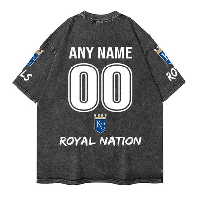 [FLASH SALE] NEW CUSTOMIZED MLB19 KCR KANSAS CITY ROYALS MULTICOLOR WASHED TEE