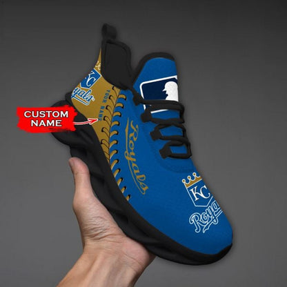 LIMITED EDITION - NEW CUSTOMIZED MLB19 KCR KANSAS CITY ROYALS MAX SOUL SHOES