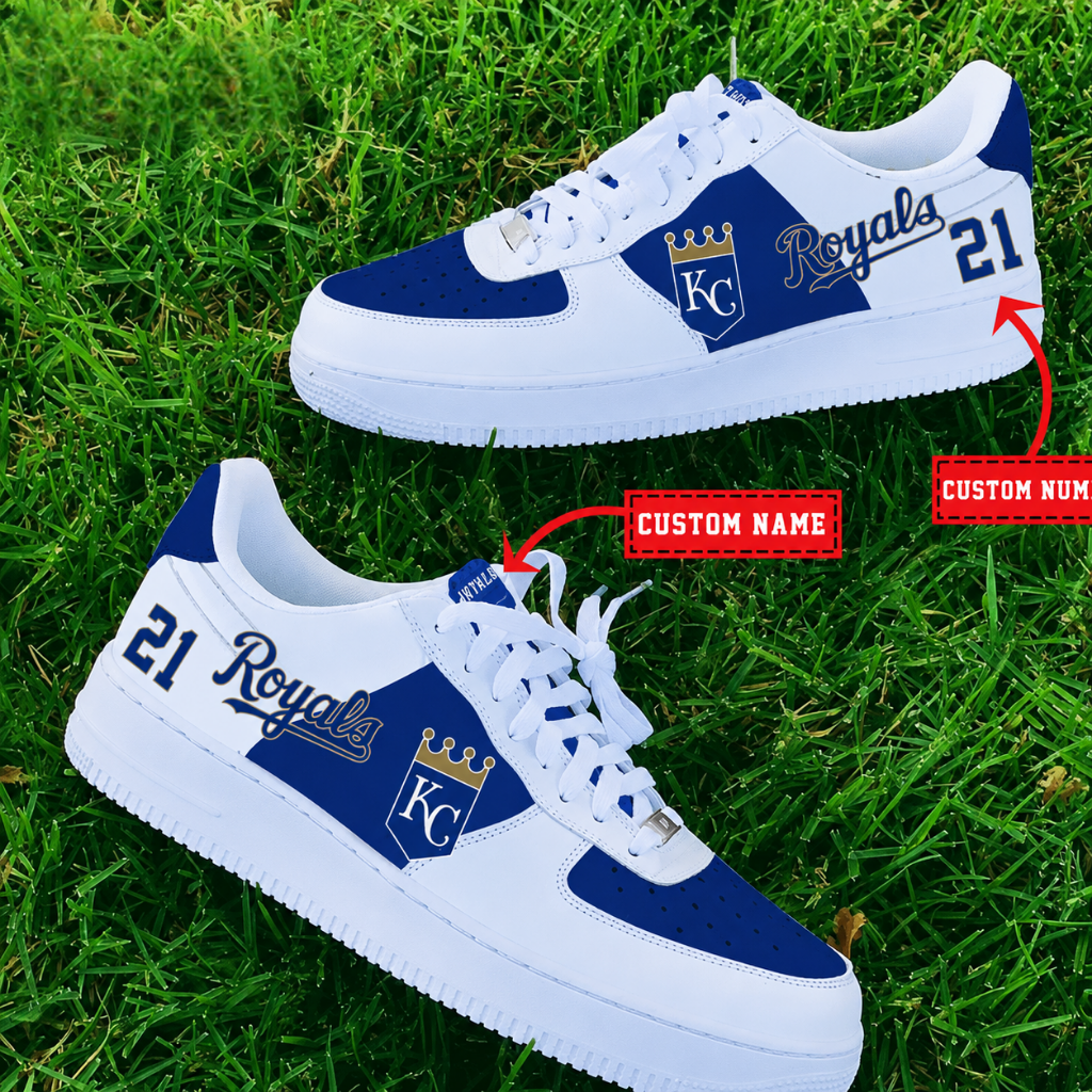 [FLASH SALE] NEW CUSTOMIZED MLB19 KCR KANSAS CITY ROYALS AF1 SHOES